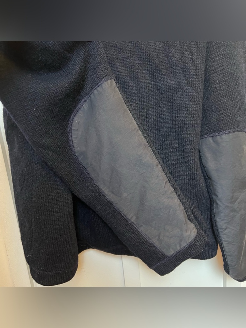 Vintage 90s Abercrombie Fitch Wool Sweater Men's XL Heavy 1/4 Zip Blue HONG KONG - Picture 9 of 11